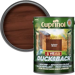 Cuprinol Ducksback 5 Year Waterproof for Sheds and Fences, 5 L - Autumn Brown