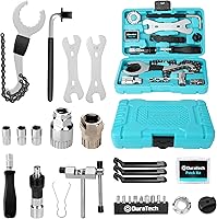 DURATECH 31-Piece Bike Tool Kit with Storage Case - Complete Repair Set incl. Chain Riveter, Tire Levers, Crank Puller for MTB, Road Bikes