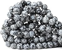 Vista 8 de 60 cuentas redondas sueltas de piedra dálmata natural de 0.236 pulgadas (0.236 in) para hacer joyas, hallazgos de bricolaje, 1 hebra de 15 pulgadas