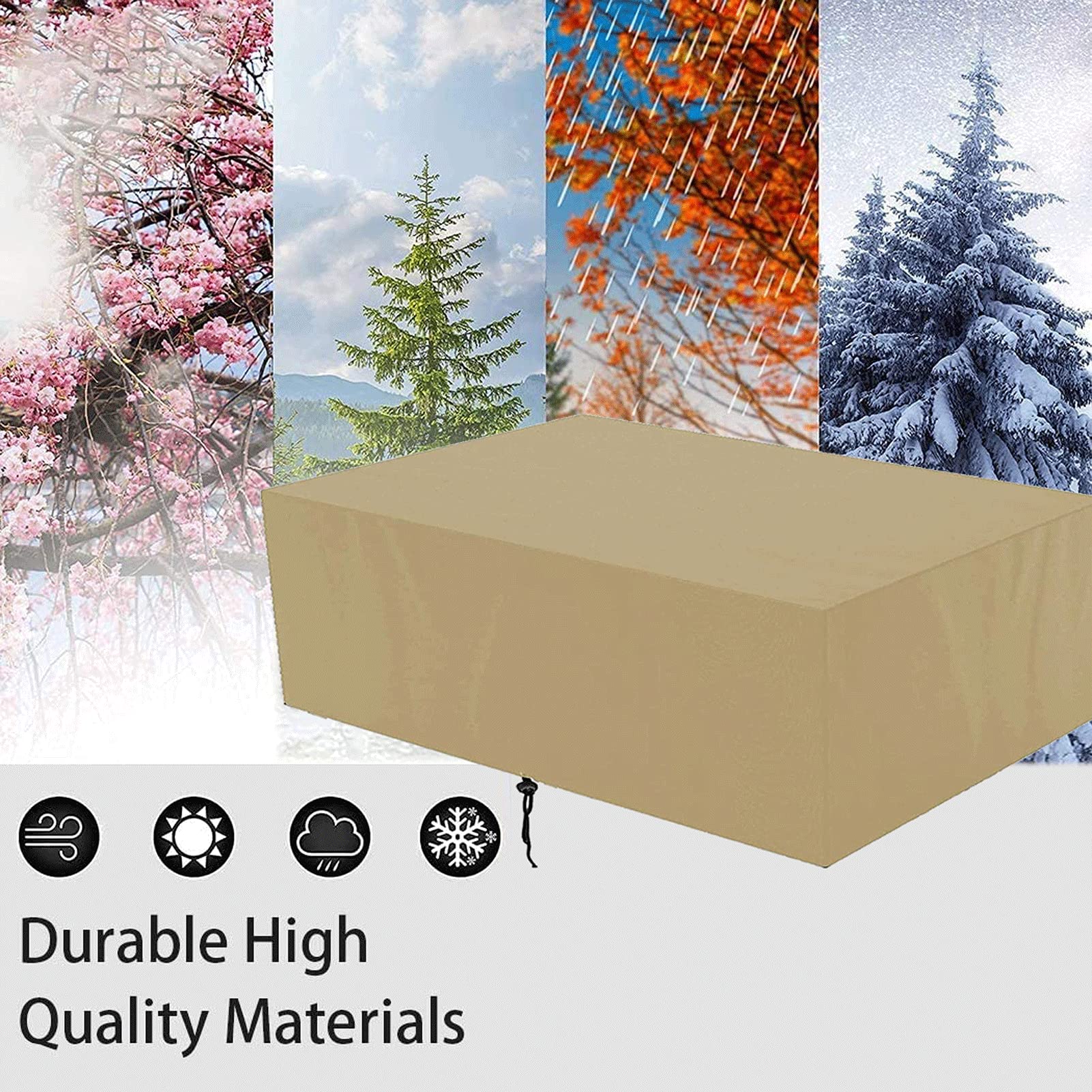 200x160x70cm Fodere per mobili da giardino Rettangolo, copertura protettiva per mobili da esterno impermeabile 420D Oxford resistente alla polvere per divano da giardino, esterno, tavolo e sedie