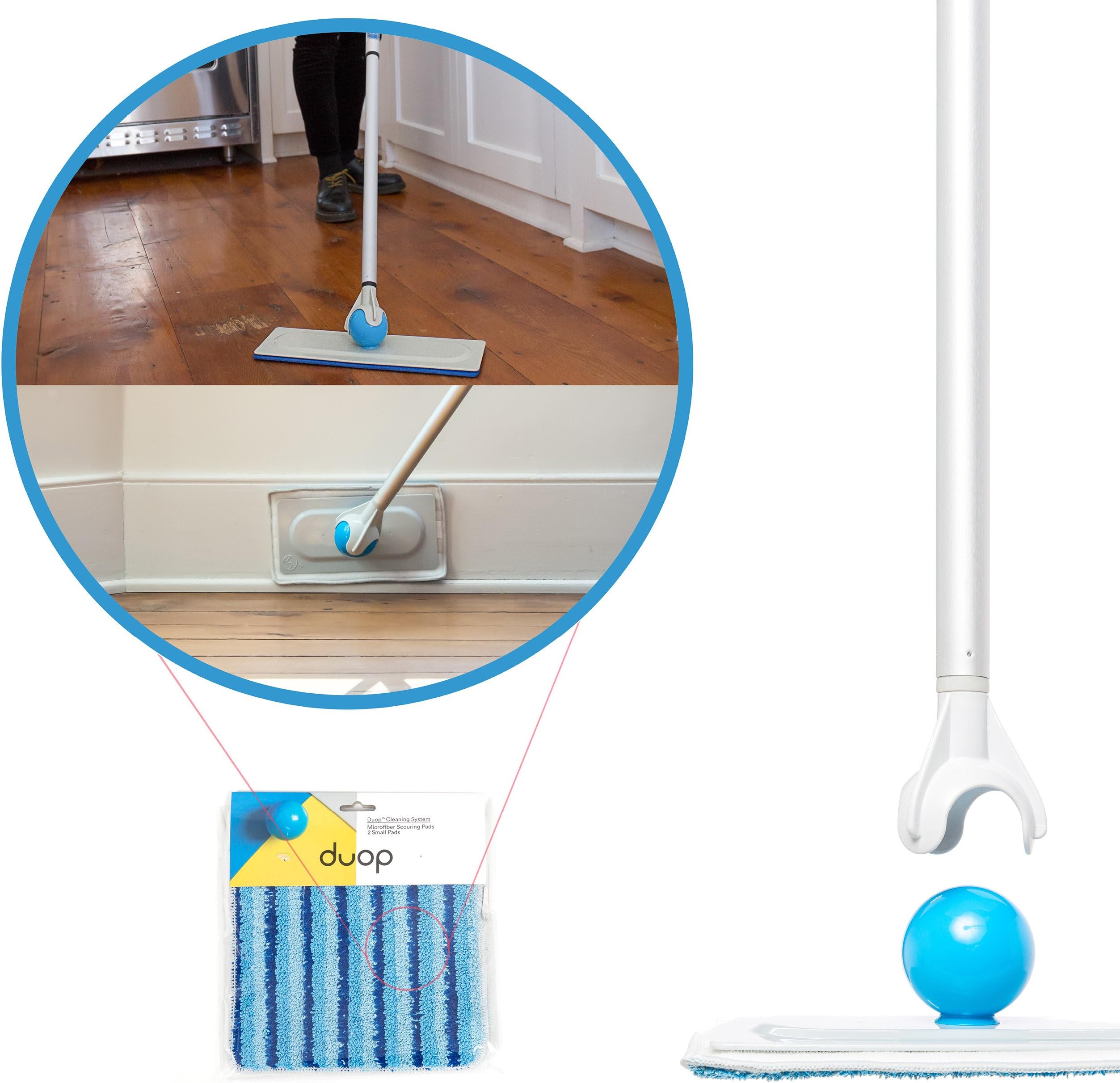 Duop 15" Microfiber Scouring Pads (Pack of 2) – Combines with Abrasive Strips to Help Scrub Tough Stains & Built Up Dirt