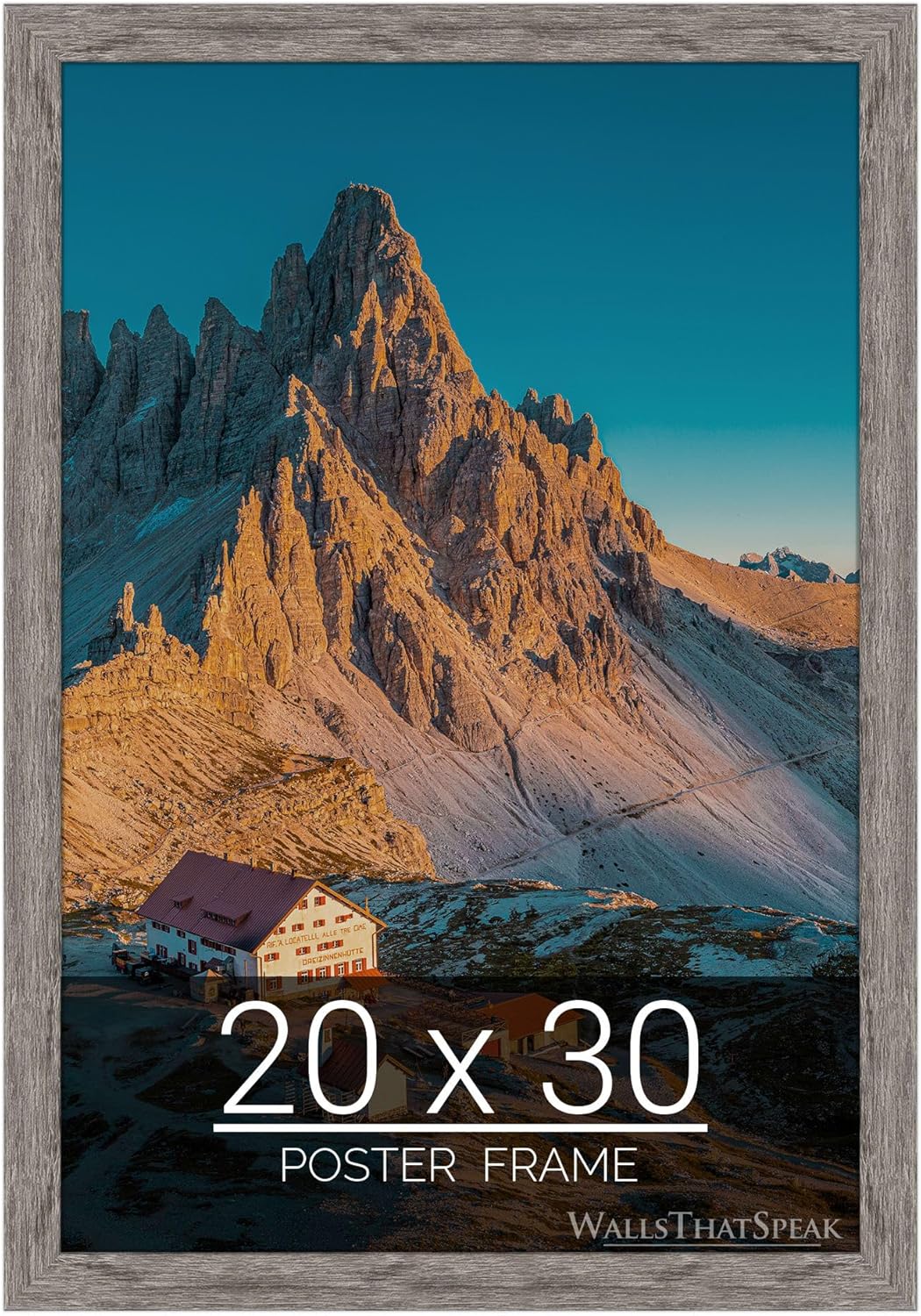 wallsthatspeak 20x30 Gray Barnwood Picture Frame for Puzzles Posters Photos or Artwork