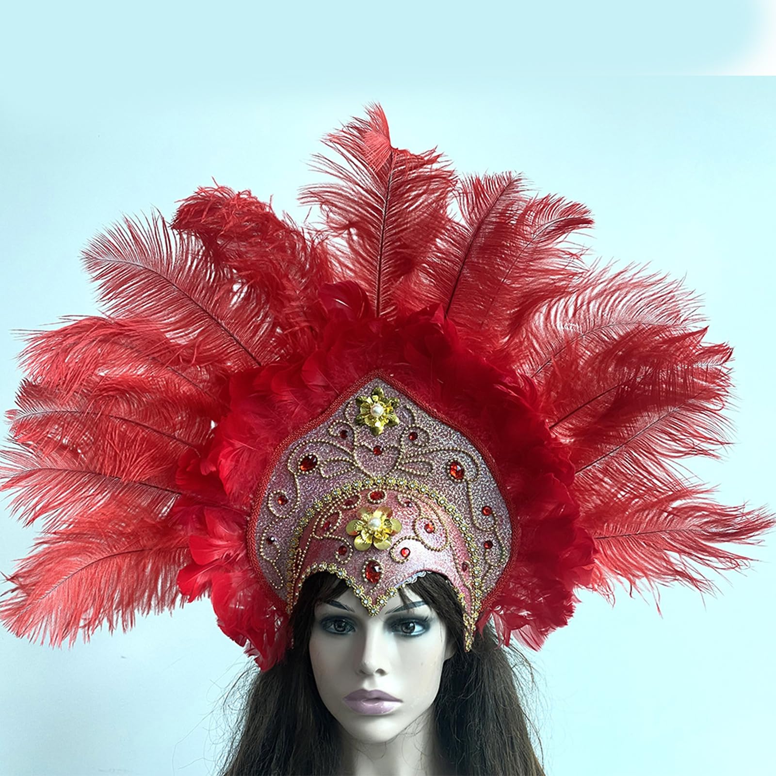 [Uitndvyte] Accessori per feste di carnevale Mardi Grass Festival Fascia in piuma per danza del ventre anni '20