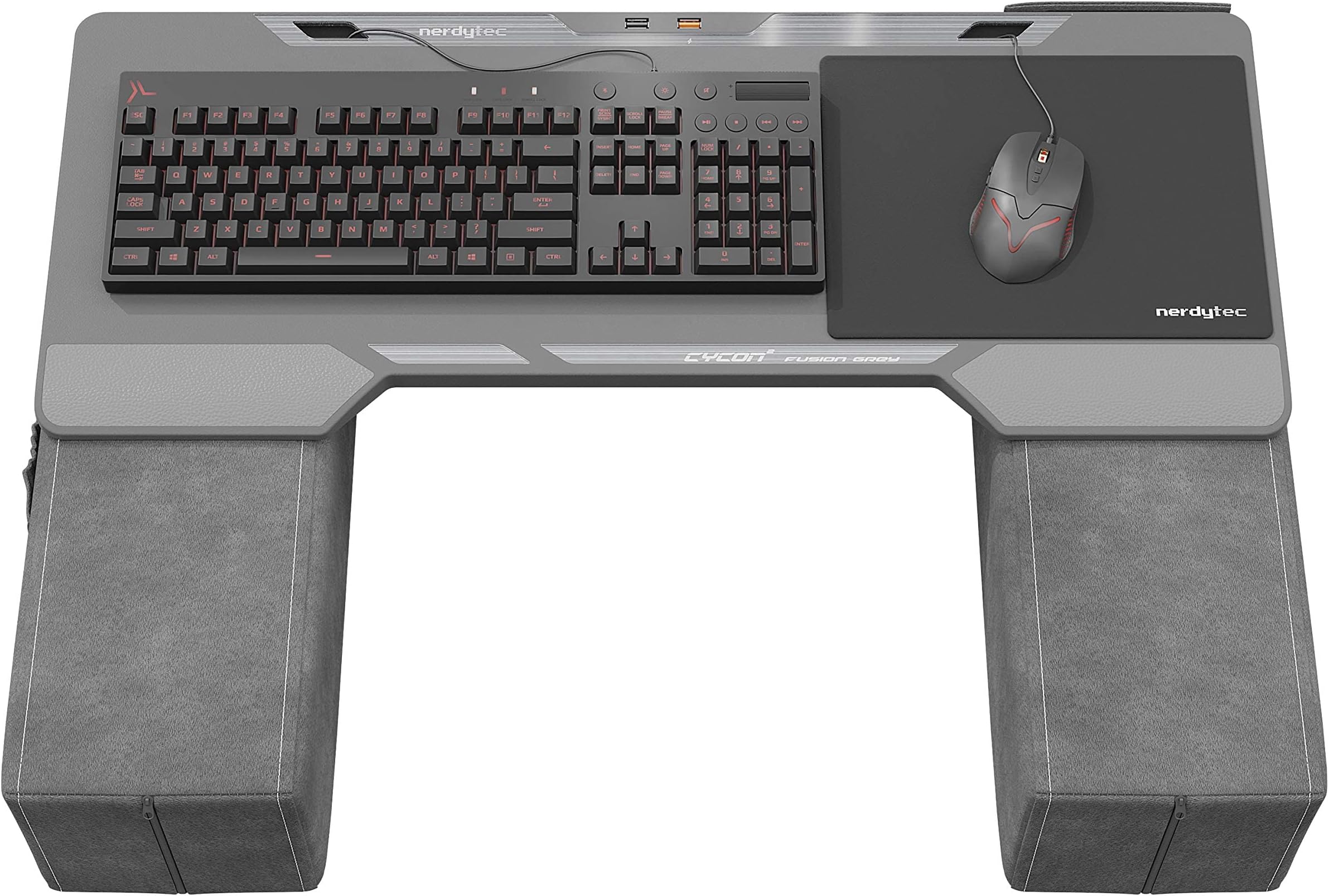 Couchmaster CYCON² Fusion Grey - Couch Gaming Desk for Mouse & Keyboard (for PC, PS4/5, XBOX One/Series X), ergonomic lapdesk for couch & bed (Renewed)