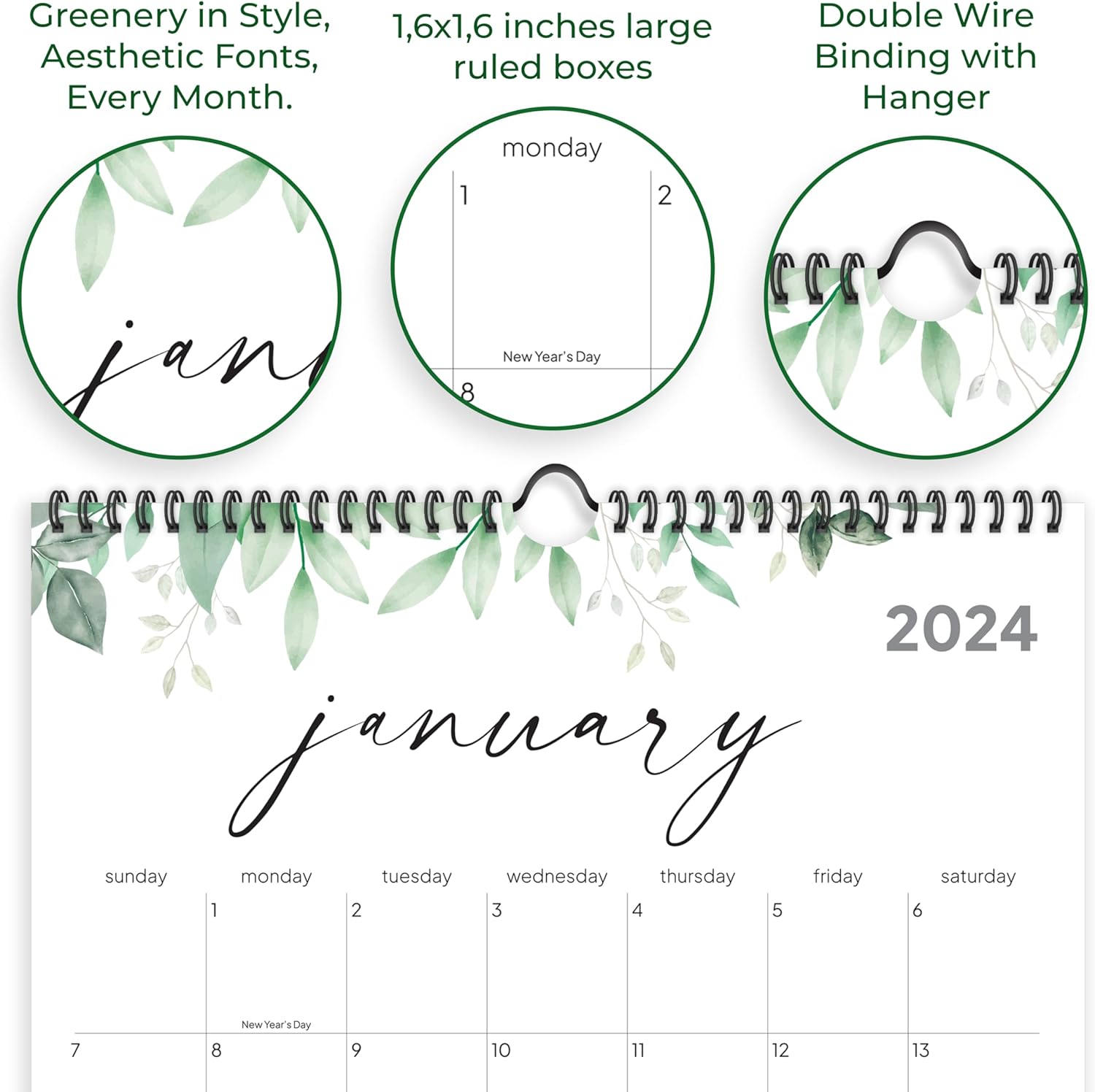 Calendario de pared 20242025, 18 meses, desde enero de 2024 a junio de