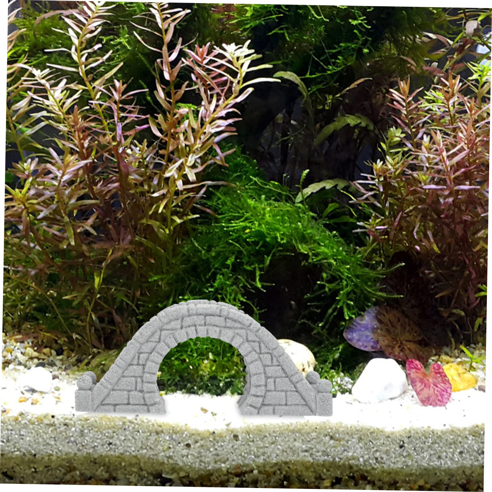 PRETYZOOM 5 Juegos Puente De Piedra Micro Paisaje Puente del Paisaje del Acuario Adorno De Pecera Decoración Pecera Puente del Acuario Adorno De Puente Submarino Grey 2 Piezas * 5