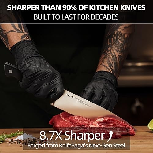 Miniatura 3 de Juego de cuchillos de cocina de 15 piezas, juego de cuchillos de chef de acero inoxidable japonés de alto carbono con bloque y afilador, juego de