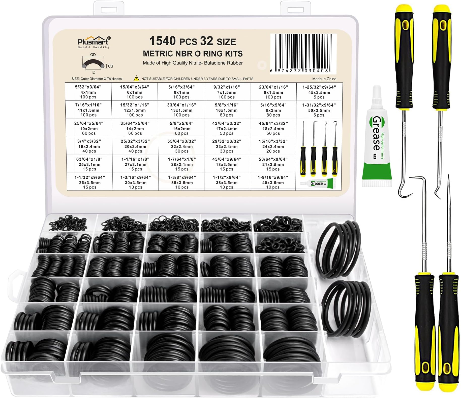 10Pcs Propane Tank Gasket and 10Pcs ORings for All Soft Nose P.O.L. Fittings, Soft