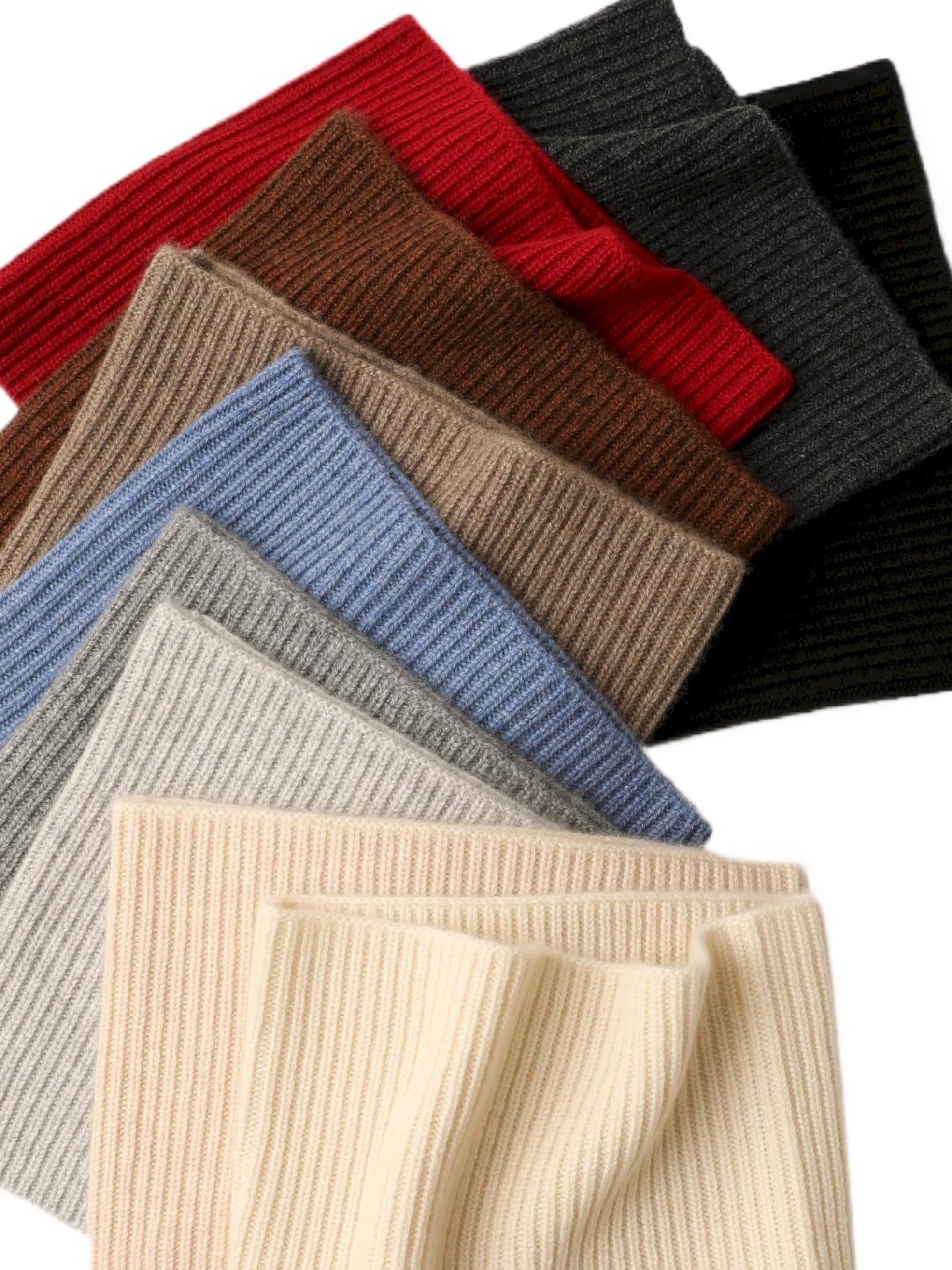 Bufanda de punto acanalado (100% cachemir, para hombre, color azul