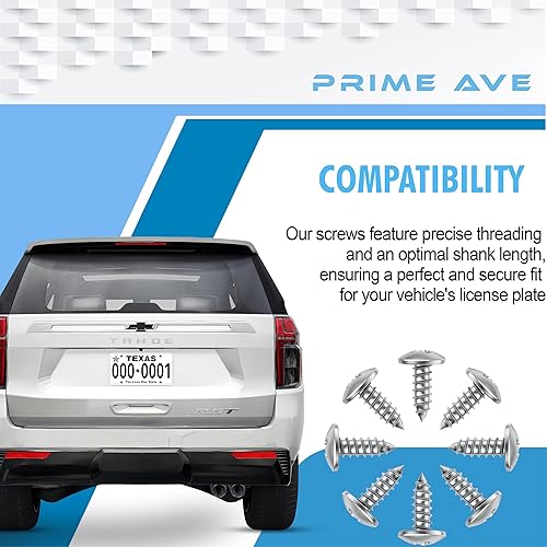 Miniatura 9 de Prime Ave Tornillos de matrícula de acero inoxidable compatibles con Ford Lincoln (paquete de 8)
