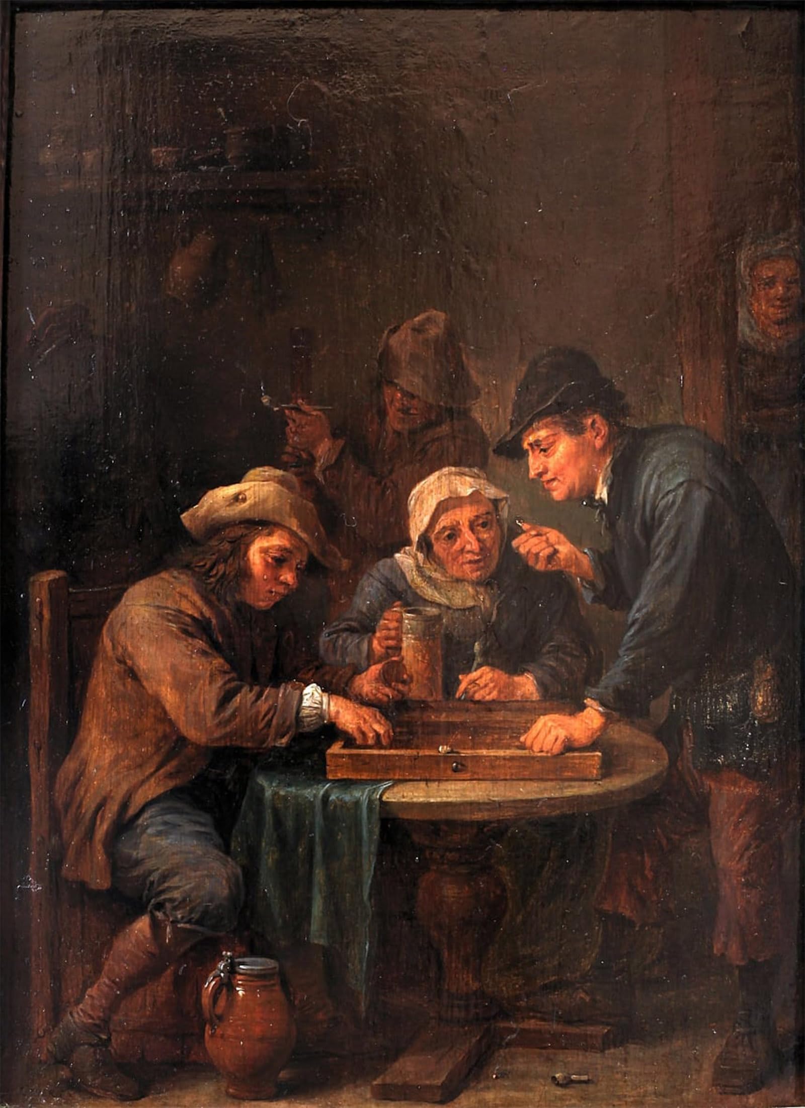 POSTERIIk Famous Modern Artwork Art Mural Trictrac Players by David Teniers the Younger Oil Paintings Pictures for Home Decor 60x90cm
