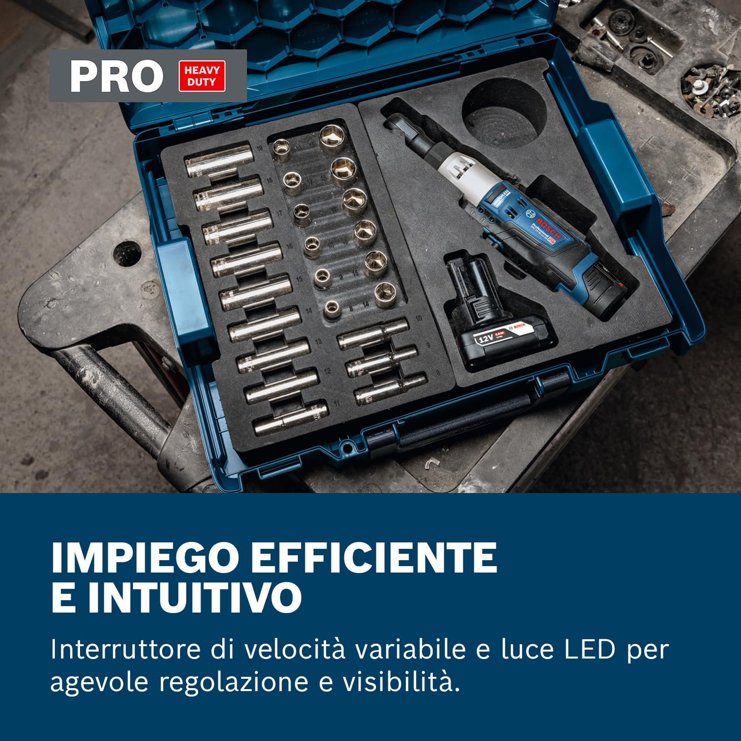 Bosch Professional 12V System Chiave a cricchetto a batteria GRC 12V-60 1/2 SN