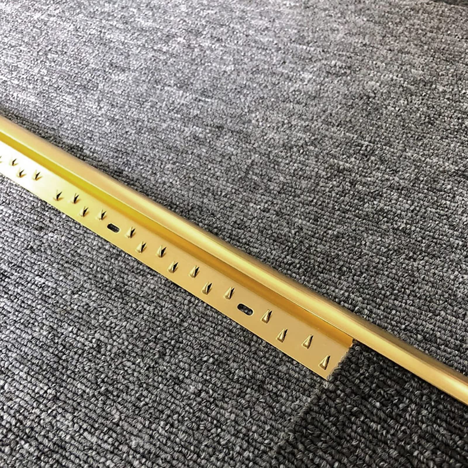 Metal Carpet Edge Trim Strip - 90cm Aluminum Transition Threshold for Seamless Flooring Connection(Gold)