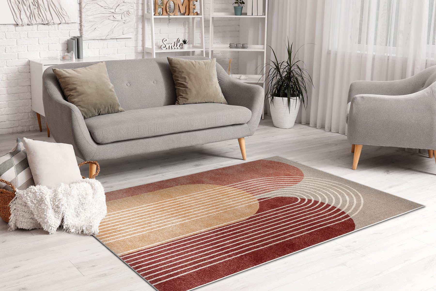 rugsx Tapis Fusion 0810 Crème Terracotta Salon Chambre 140x190 cm