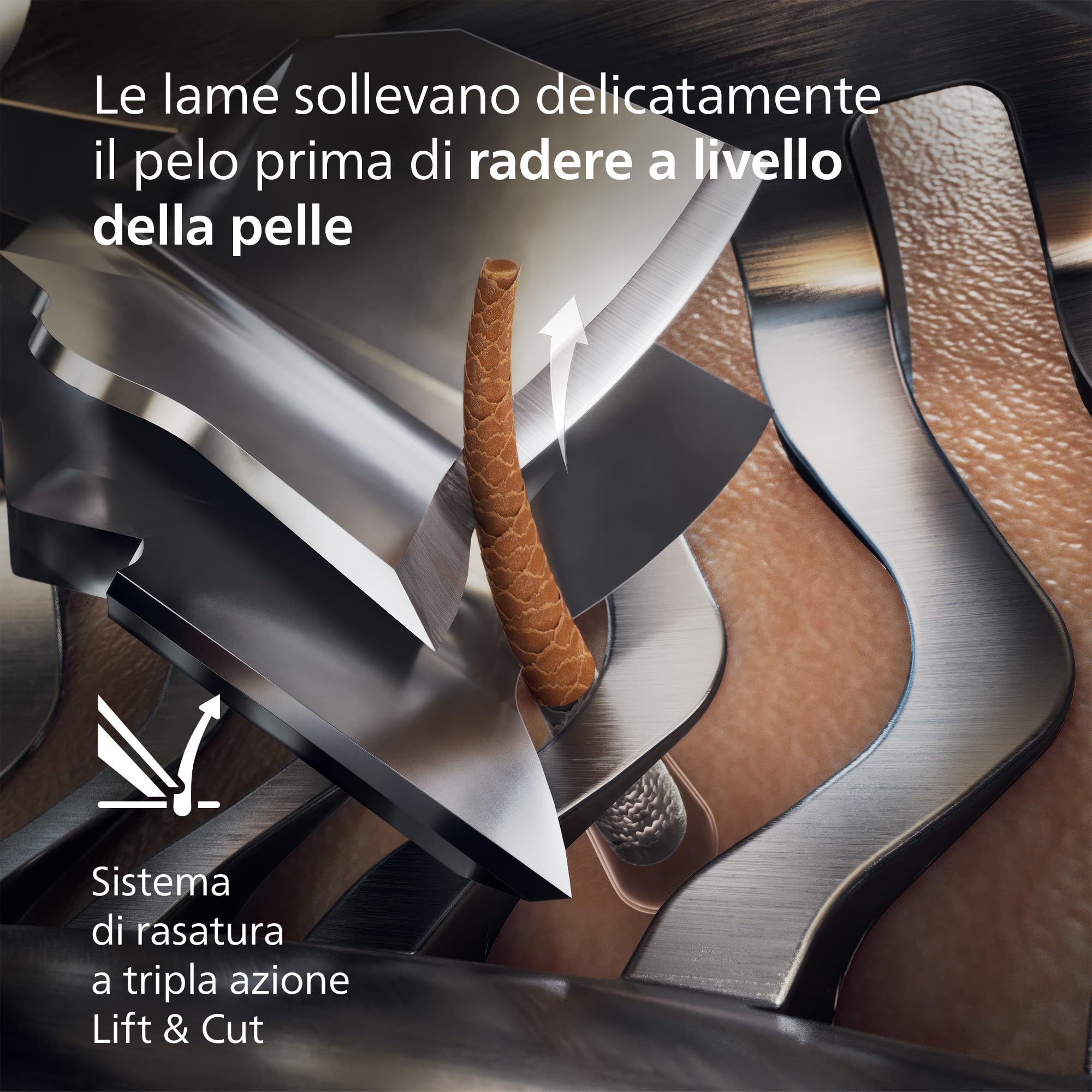 Philips Shaver i9000 Prestige, rasoio elettrico Wet & Dry, tecnologia Skin IQ, triplo sistema Lift & Cut, doppie lame in acciaio di precisione 360º, pod per pulizia rapida, modello XP9207/30