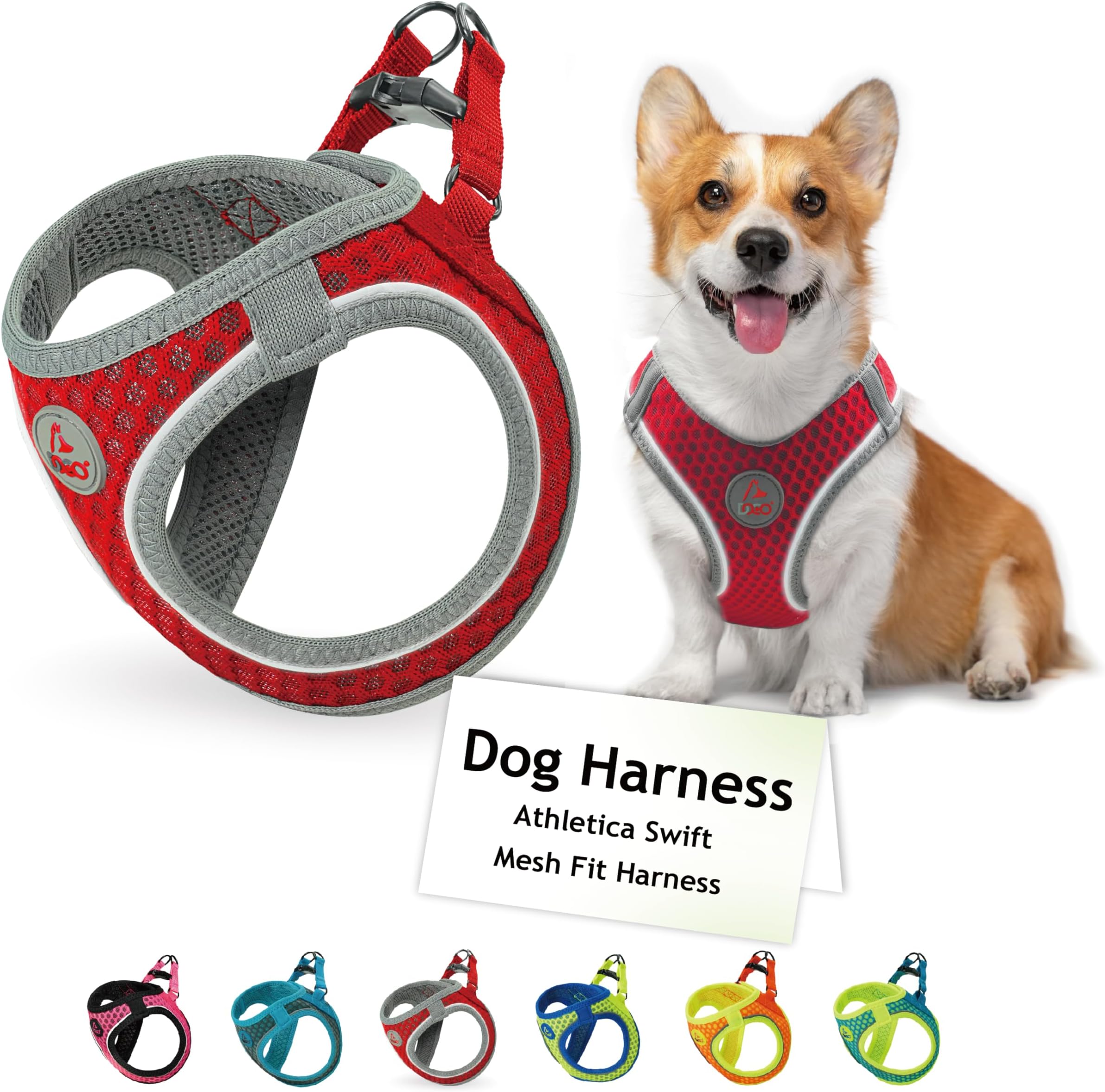 Doco Athletica Quick Fit V Mesh Dog Harness, Medium, Maroon
