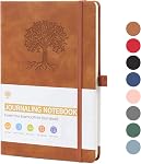 Classique A5 Des carnets de notes liés, PU Journal de couverture en cuir, 192 Pages 100gsm Papier épais, adapté pour les hommes et les femmes Bureau d'affaires et des notes quotidiennes Exquise ligne horizontale Journal Notebook