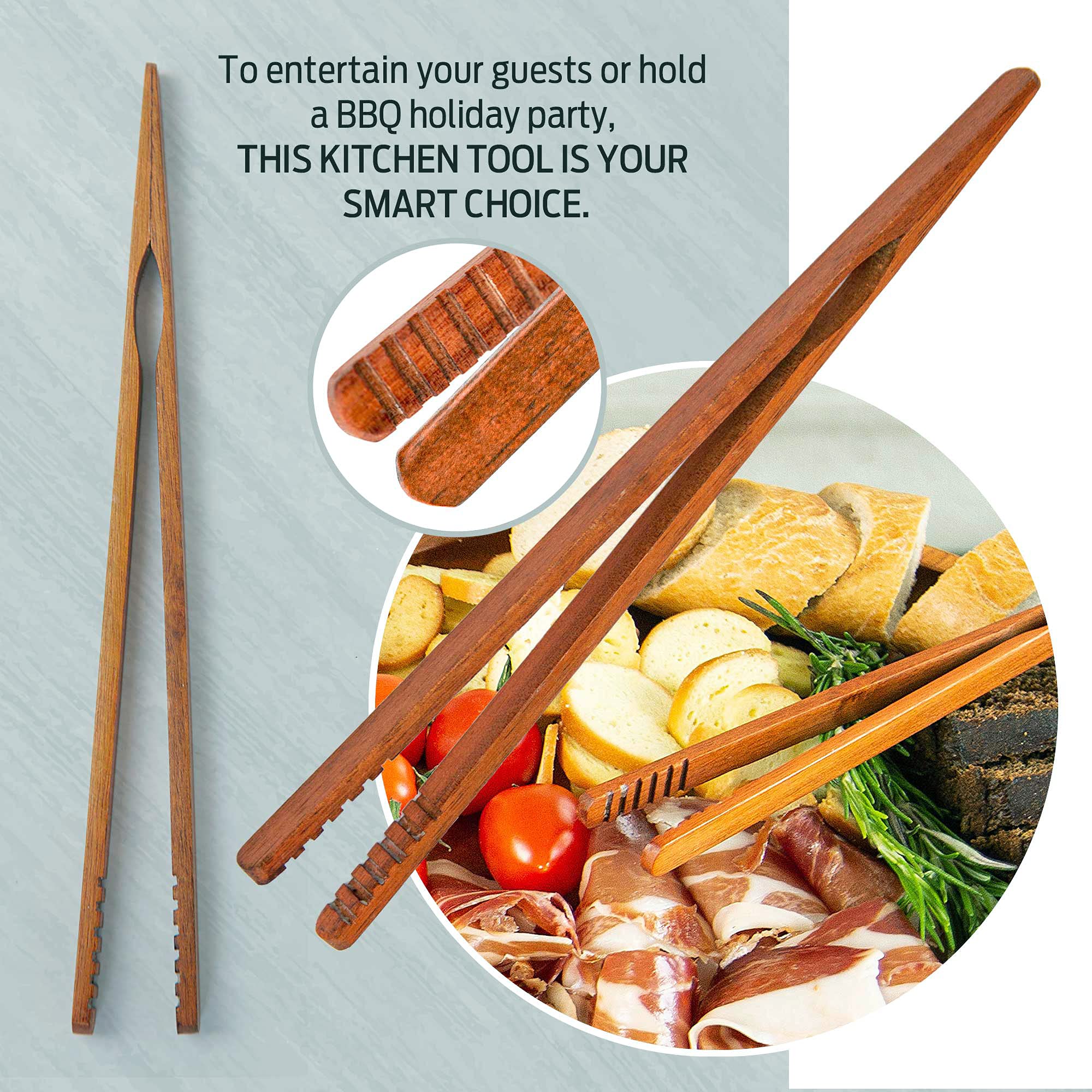 Buy CanadaSter Set of 2 Acacia Wooden Serving Trays with Black Metal