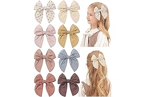 Doboi 8PCS Spring Hair Bows for Girls Fable Hair Bows