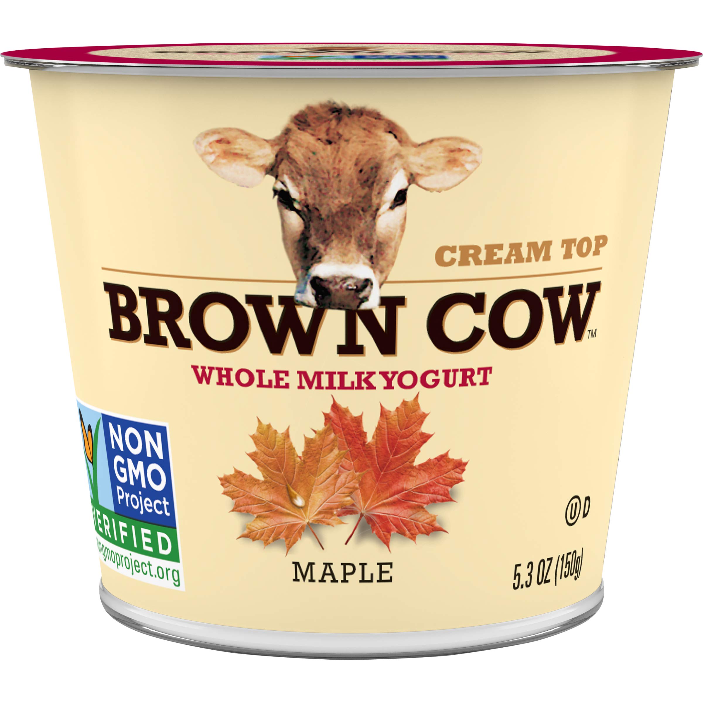 Brown Cow Cream Top Maple Whole Milk Yogurt, 5.3 oz. Cup - Creamy, Delicious Yogurt