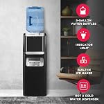 Frigidaire 3-in-1 Glace & Machine à eau – Distributeur d'eau chaude ou froide pour 5 Bouteille de gal – Machine à glace à balles intégrée – Compact, noir