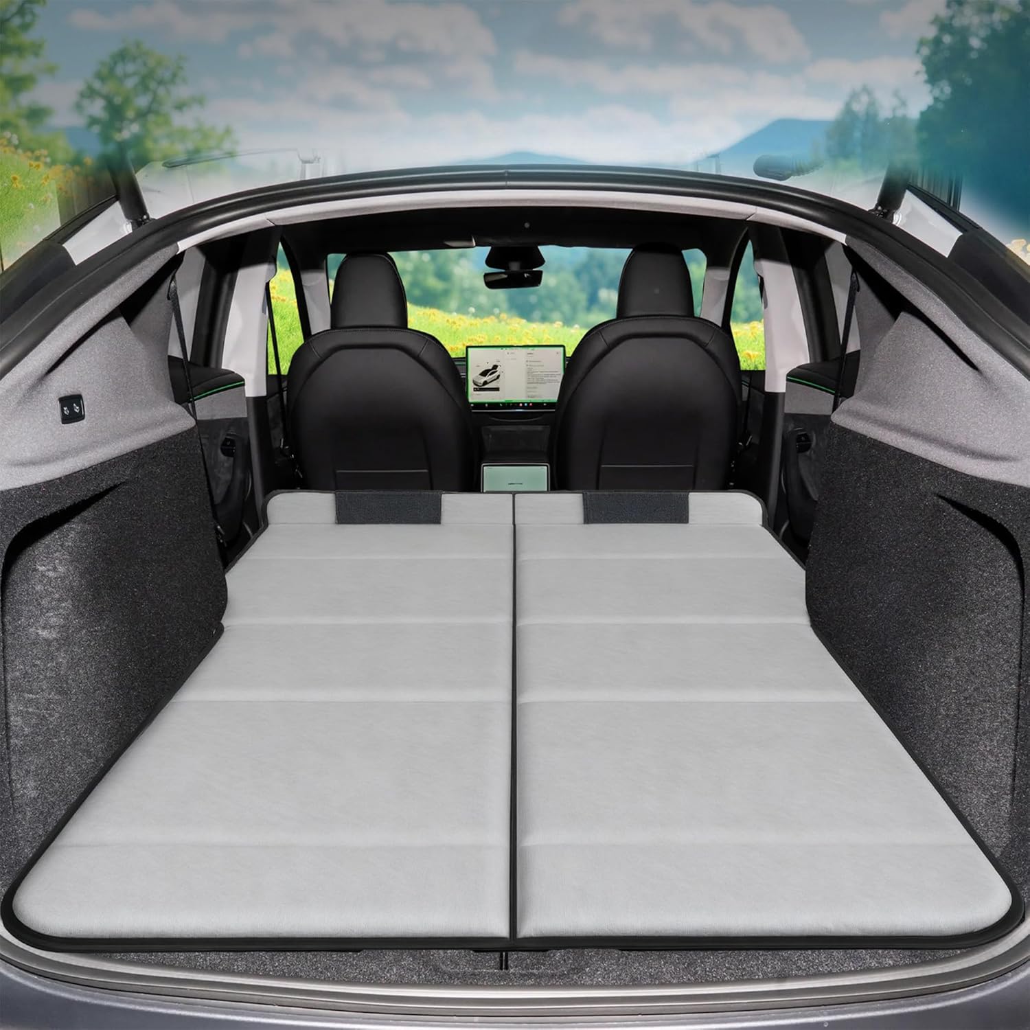 Non Inflatable Car Mattress for SUVs, Foldable Trunk Sleeping Pad for Car Camping, Inflation-Free Portable Sleeping Mattress for Road Trips, Travel, Beach & Outdoor Use