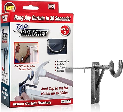 Miniatura 3 de Soporte de 30 libras de acero plateado para cortinero.