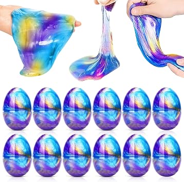 Easter Basket Stuffers, 12Pcs Galaxy Putty for Party Favors, Stretchy Stress Relief and Safe for Girls and Boys - Classroom Reward, Valentines Day Party Supplies