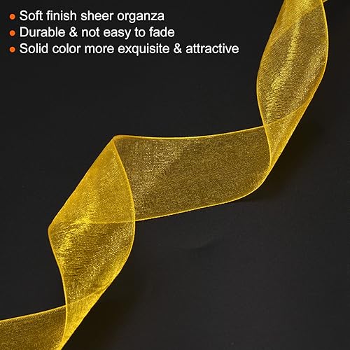 Miniatura 4 de PATIKIL Cinta de organza transparente de 1-3764 pulgadas, 50 yardas, 1 rollo de tela de decoración de gasa para envolver regalos, manualidades, ramo