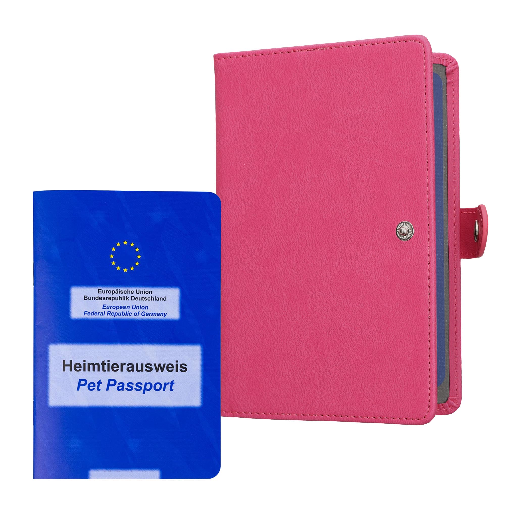 kwmobile Custodia Passaporto Europeo Animali Domestici - Cover Porta Documenti Cane Gatto Furetto - Porta Carta Identità Animale Domestico - Portadocumenti Pelle PU