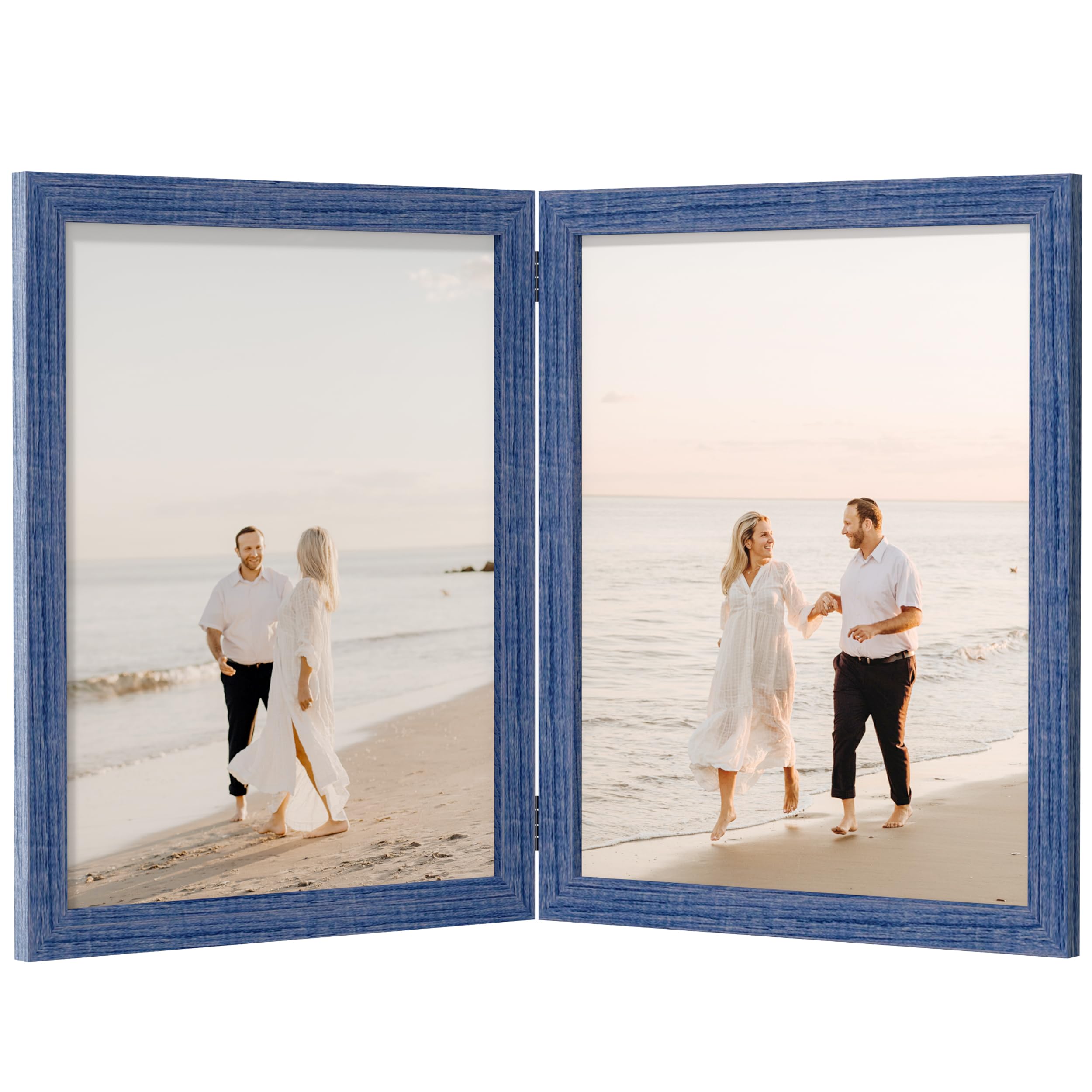 Snapklik.com : Eletecpro 8x10 Double Picture Frame Vintage Blue Hinged ...