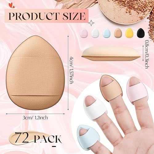 Miniatura 9 de 72 piezas de esponja de maquillaje suave para maquillaje, polvo facial, ajuste debajo de los ojos, corrector, crema reparadora, herramienta