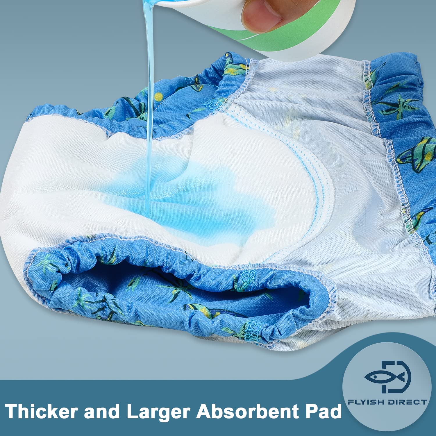 FLYISH DIRECT Imperméable Culotte Apprentissage Propreté Garcon, Anti-fuite Culotte d'apprentissage Lavable, Culotte d Apprentissage Enfant en Coton, 6 Paires, Voyage bleu, 5 ans