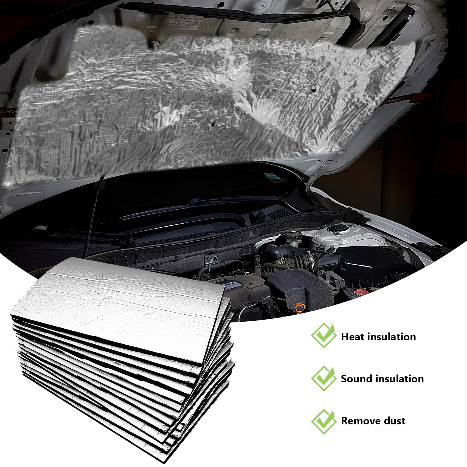 Alubutilo Auto Aislamiento – 15 x Esterilla aislante autoadhesiva 250 x 180 x 5 mm – Aislamiento acústico y protección contra el calor para vehículos – Placas de aluminio impermeables con