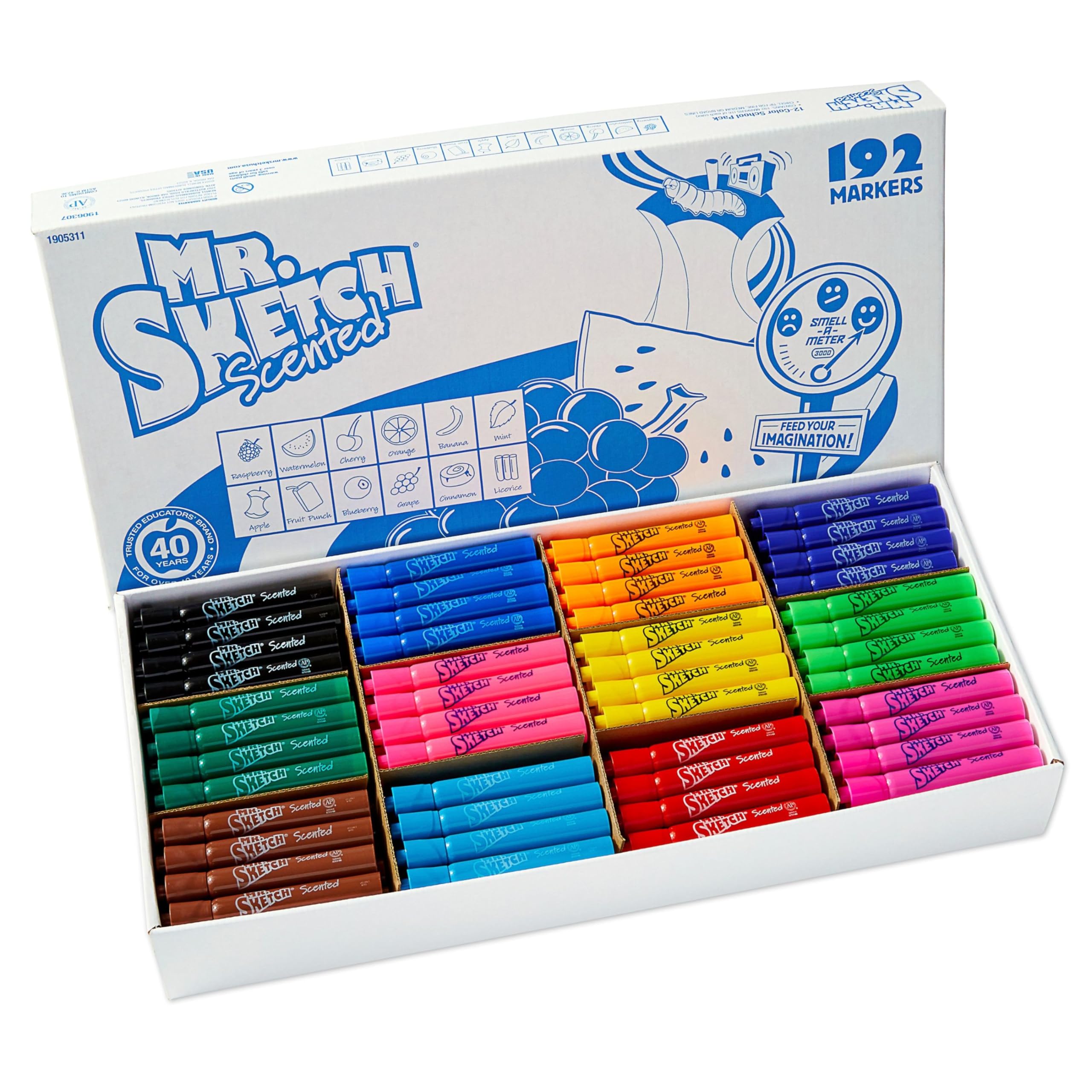 Mr. Sketch Scented Markers, Class Pack, Assorted Colors, 192 Count - Arts & Crafts, Fun for Kids, Spark Creativity, Classroom Supplies