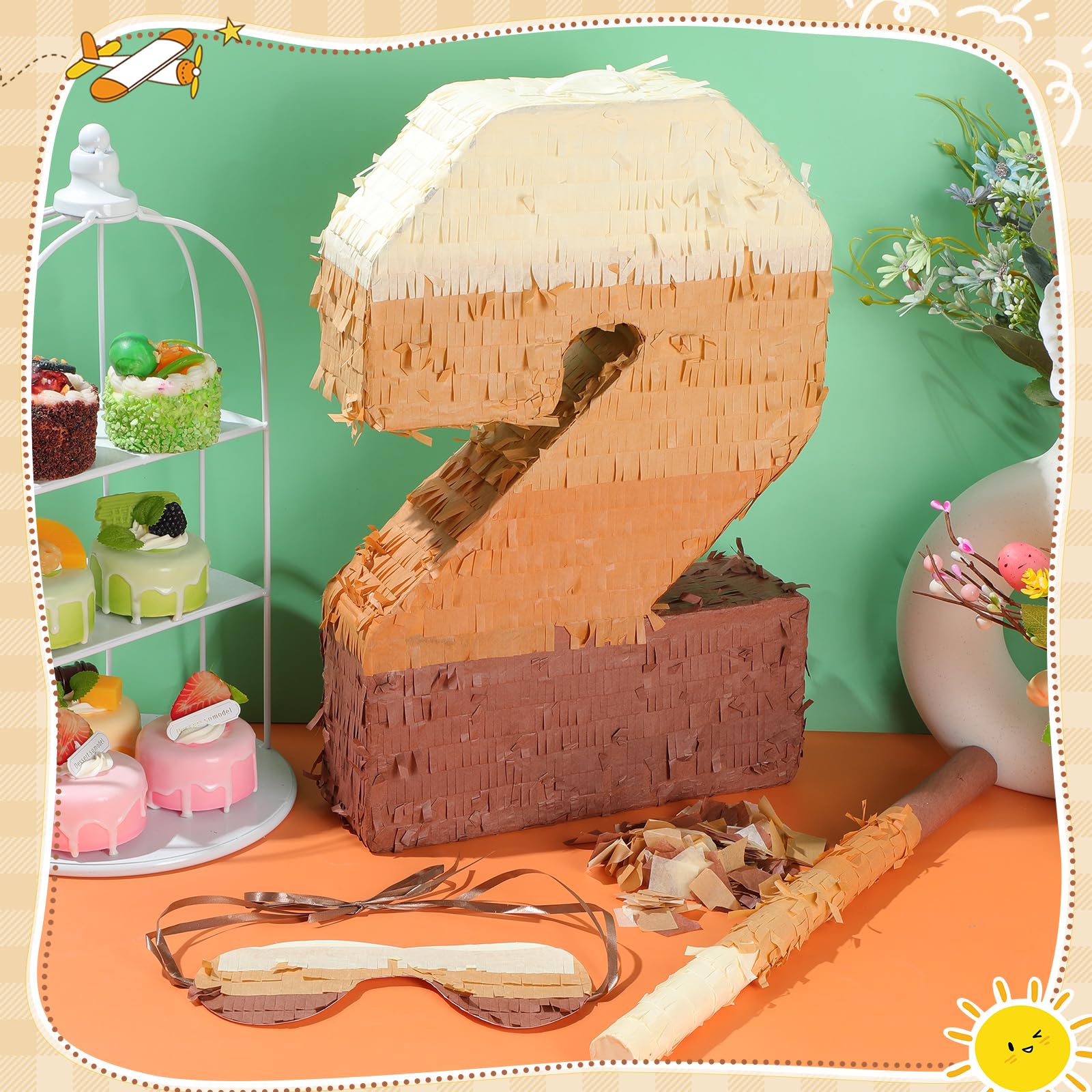Amazon.co.jp: Hollowfly ナンバー2 ピニャータ スティック付き 目隠し