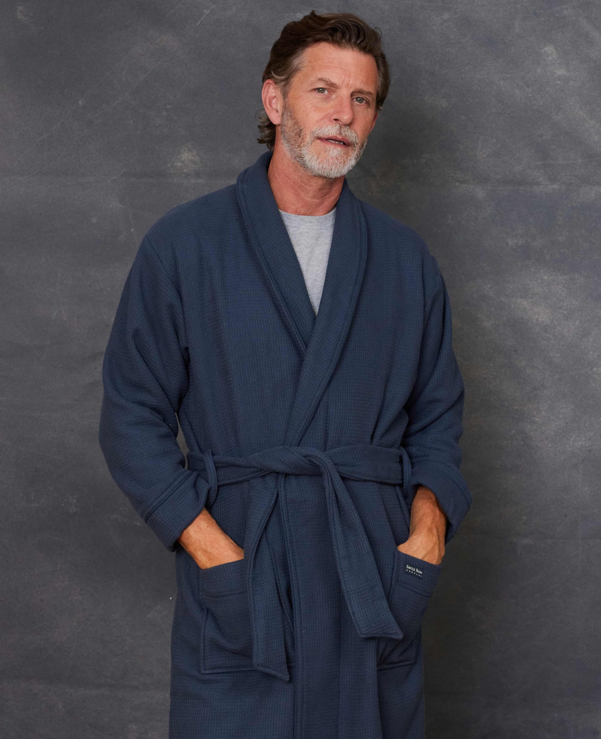 THE SAVILE ROW COMPANY LONDON Albornoz de algodón de lujo para hombre con forro de algodón de rizo