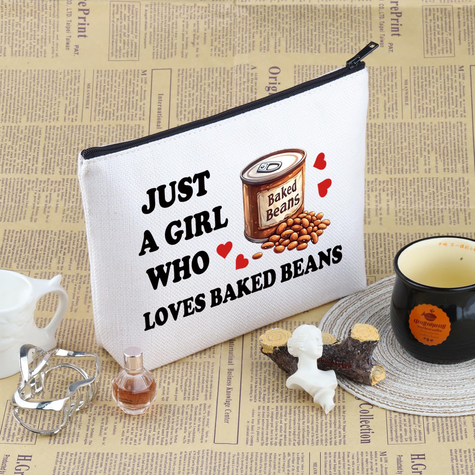 PYOUL Baked Bean Lover Gift Who Loves Baked Beans Makeup Bag Baked Bean G-IRL Cosmetic Bag Baked Bean Design Gift (Baked Beans Bag) - Image 3