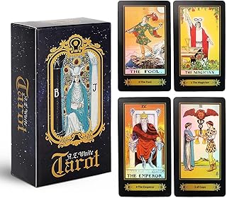 Trintion 78PCS Tarot Cards Original Tarot Deck Classic Waite Tarot Card Rider Waite Tarot Deck for Family Party Board Games Fun Game Card Sets for Classic Tarot Cards and Book for Beginners