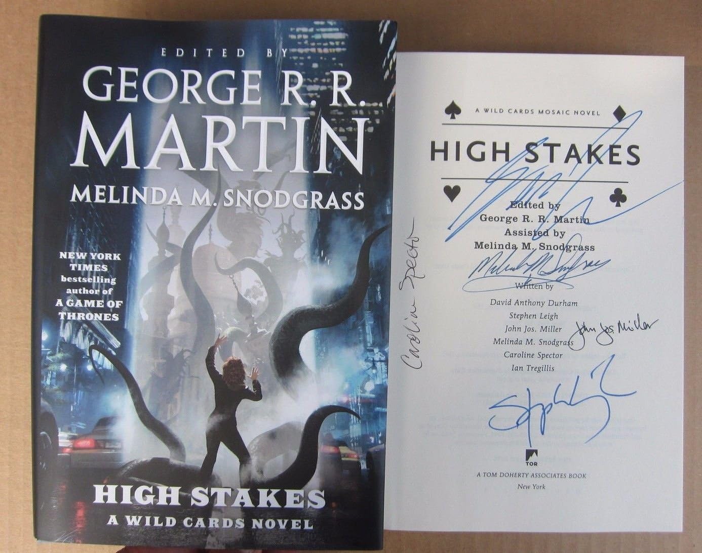 George RR Martin signed High Stakes Wild Cards Novel Game of Thrones autograph
