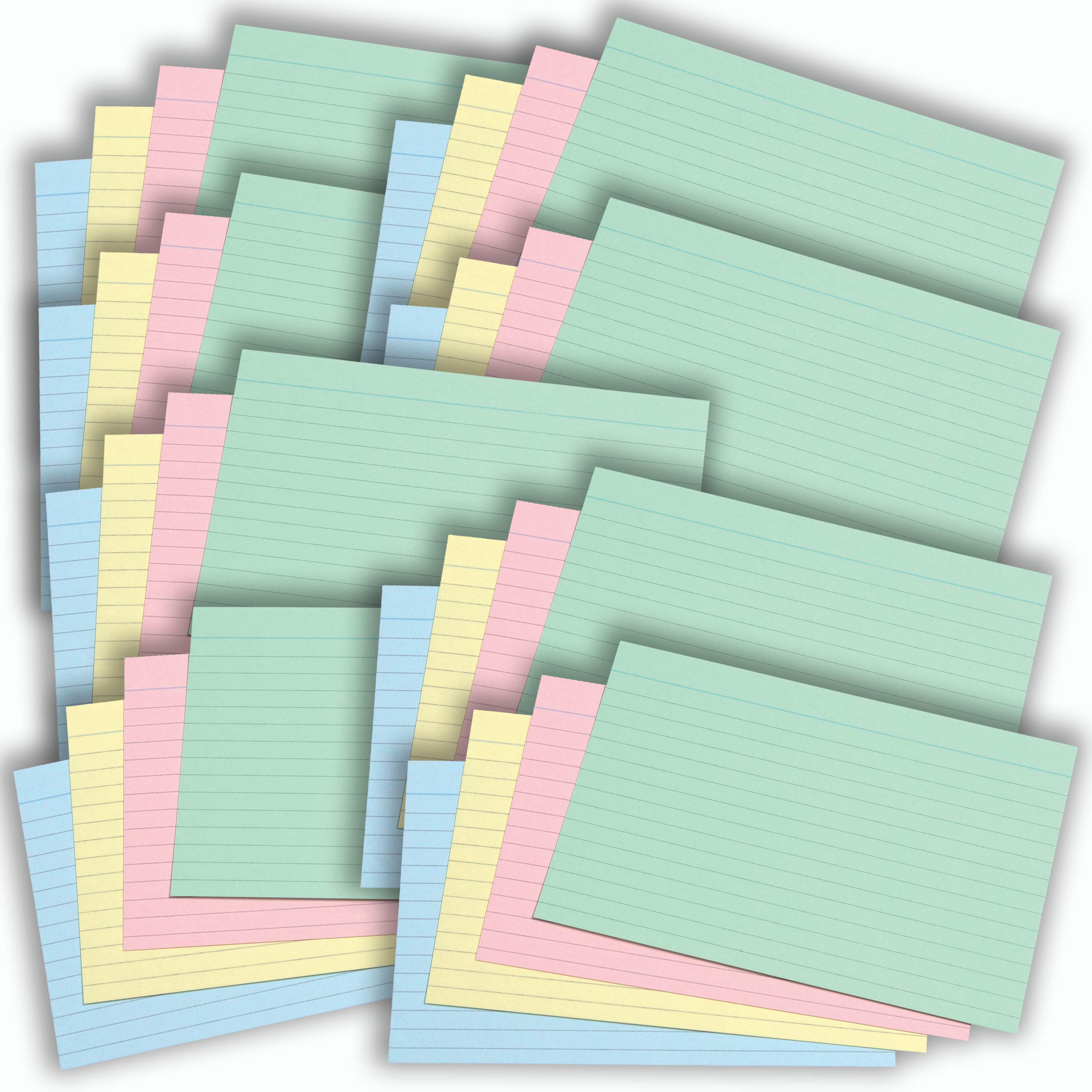 [Paquete de 800] Tarjetas Estudio A6, Tarjetas Estudio de colores 6x4, Flashcards, con Rayas (6 "x 4") 152mm x 102mm FlashCards en blanco