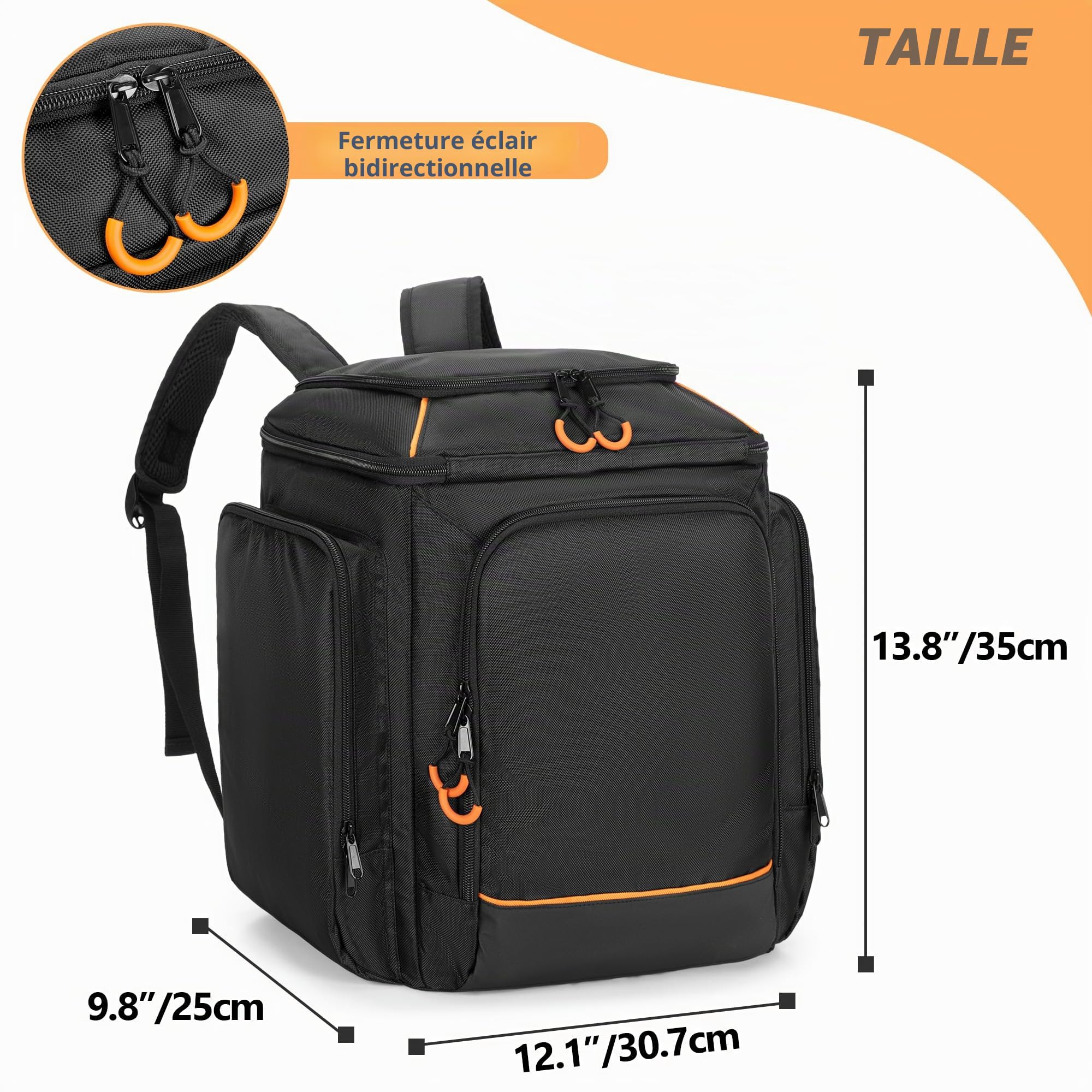 CURMIO Étui de Transport Compatible avec Bose S1 Pro+, Sac à Dos pour Enceinte Bluetooth Portable et Microphone, Chargeur, Câble, Noir