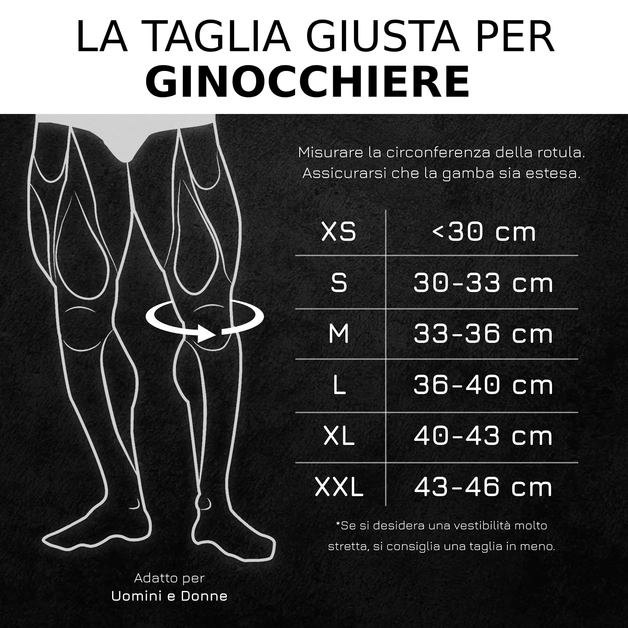 Ginocchiera Powerlifting Neoprene 7 mm M - Ginocchiere Palestra a Compressione per Allenamento Pesi Crossfit Squat