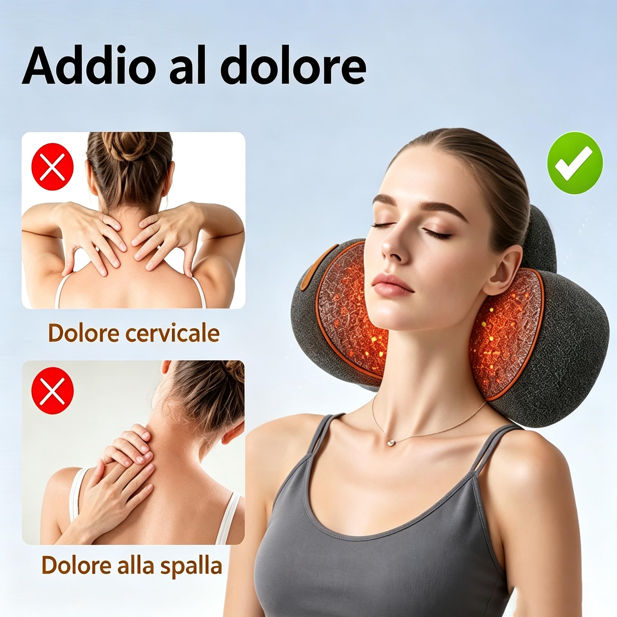 serealab Massaggiatore cervicale 3 in 1 con riscaldamento