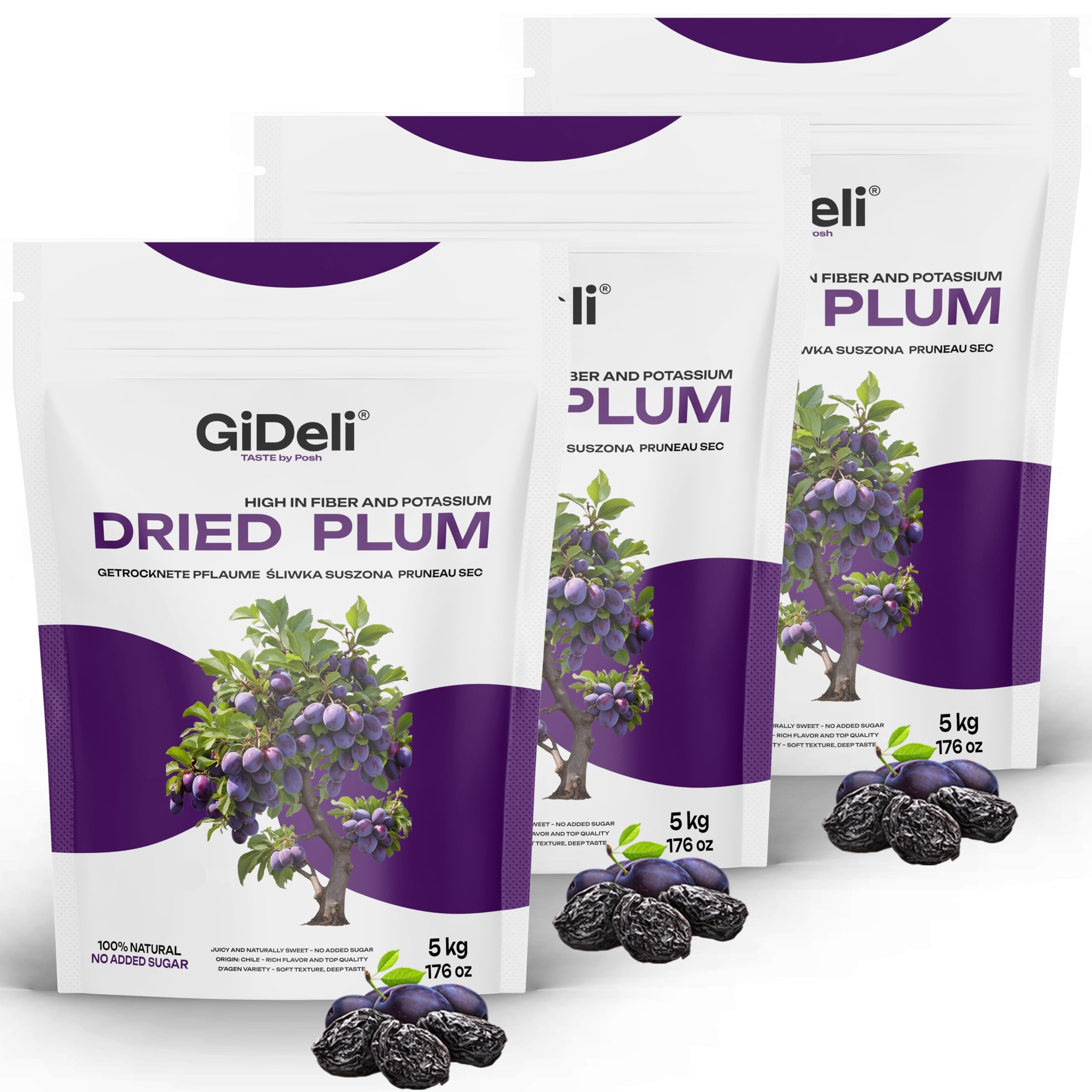 GiDeli Ciruelas secas 15 kg sin piedra sin azúcar de Chile