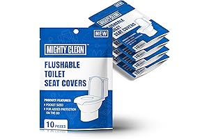 Clear Toilet Seat Cover - Flushable Biodegradable Paper Covers for Travel and Public Restrooms