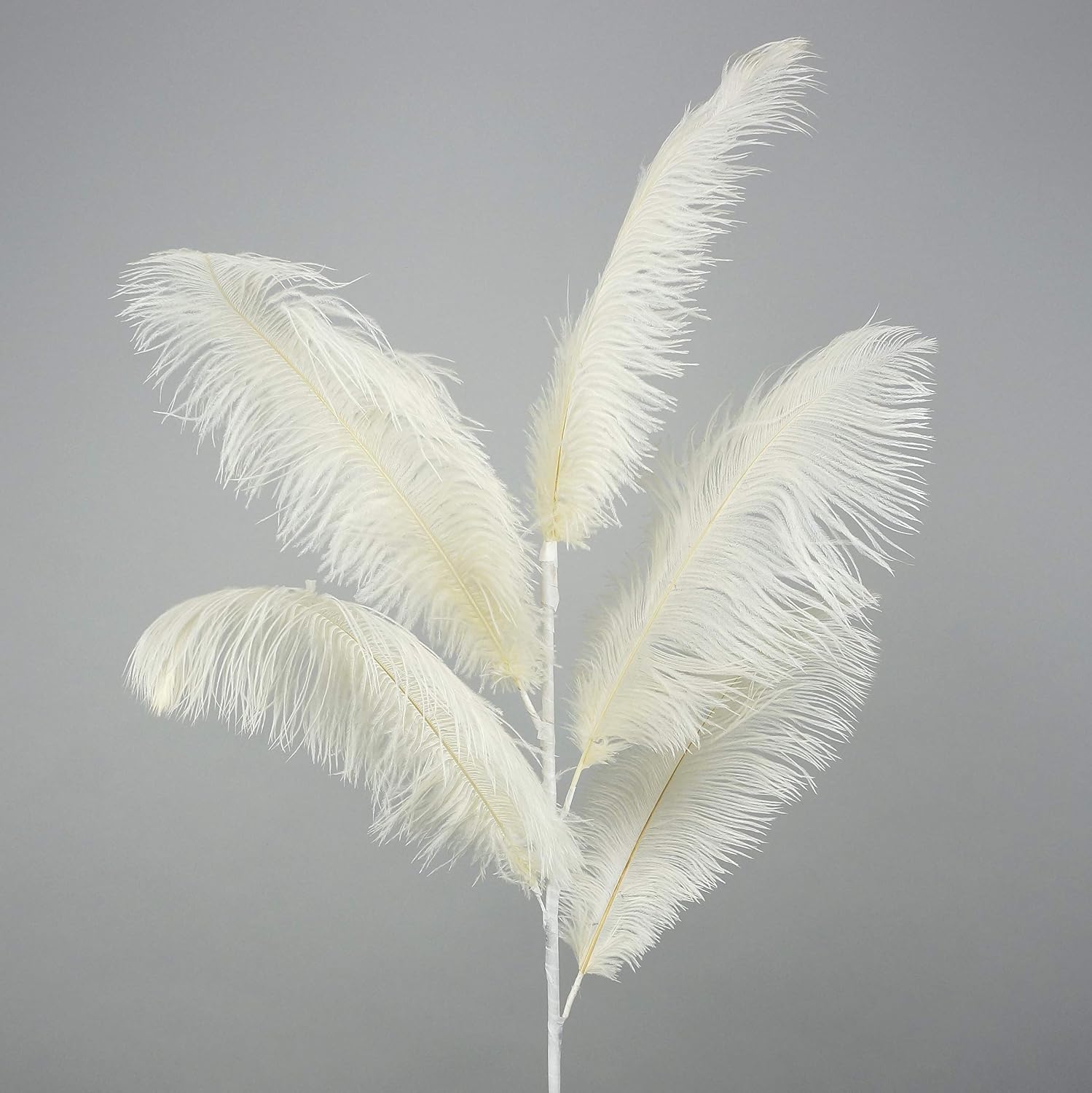 ZUCKER Large Ostrich Feather Floral Spray - 45" Ivory Wedding, Holiday, Home Decor Craft