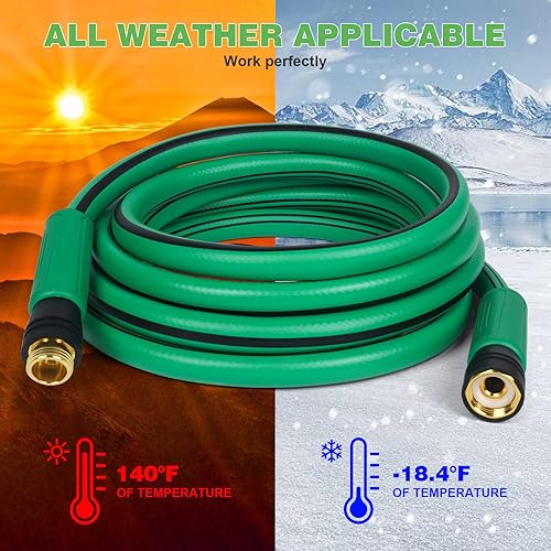 Miniatura 5 de AIODE Manguera de jardín de 58 pulgadas x 15 pies, 25 pies, 35 pies, 50 pies, 100 pies, 150 pies, 34 pulgadas, accesorios de latón macizo, manguera