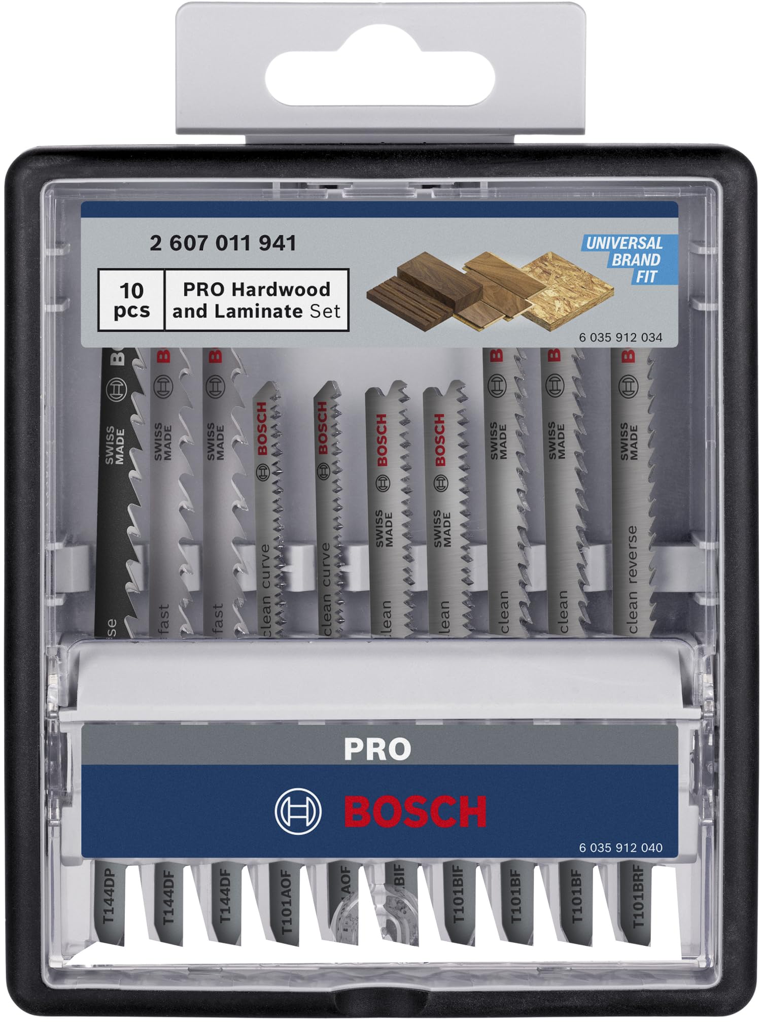 Bosch 10x Kit de lames de scie sauteuse PRO Hardwood and Laminate, 10 pièces (pour Bois dur, Parquet, Longueur 83 mm, Professional Accessoire Scie sauteuse)