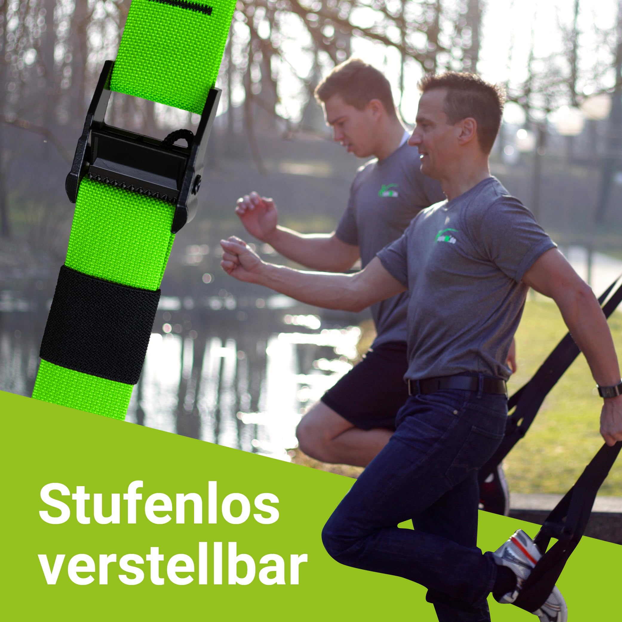 eaglefit Sling-Trainer Exclusive ALU - Schlingentrainer Set für Zuhause & Outdoor inkl. Alugriffen, Deckenhalterung, Türanker & Zubehör für Krafttraining & Muskelaufbau - Verstellbar 160-360 cm